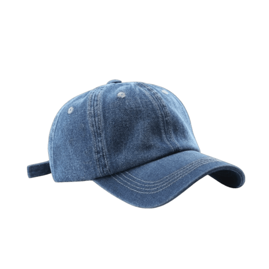 Basic dark blue denim baseball hat
