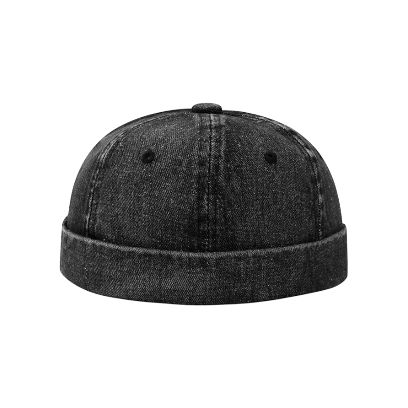 Black Denim Docker Hat