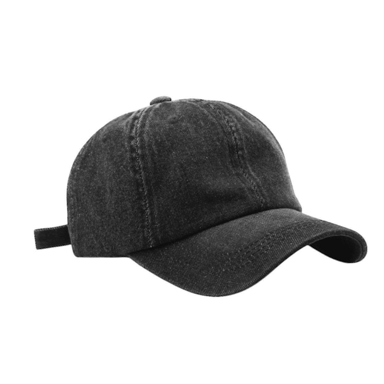 Basic black denim baseball hat