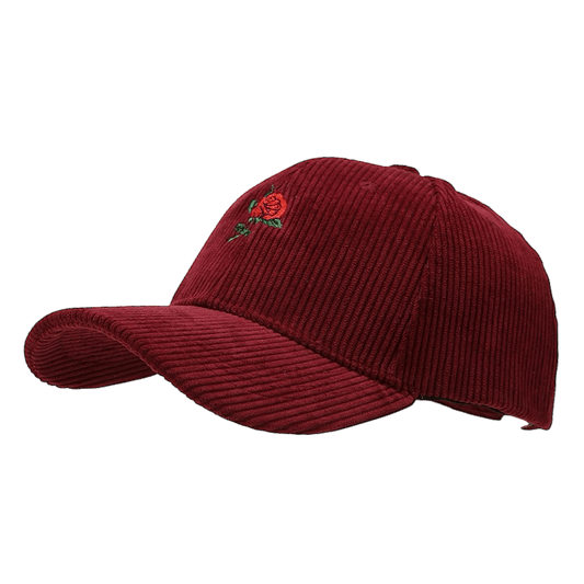 Rose embroidered Burgandy hat