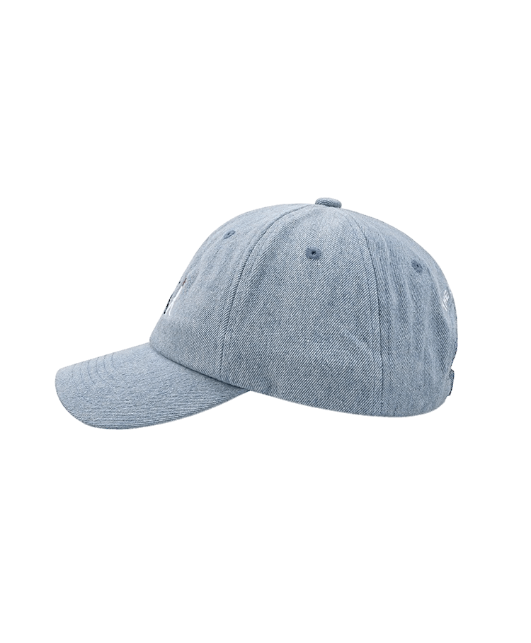 Denim embroidered baseball hat